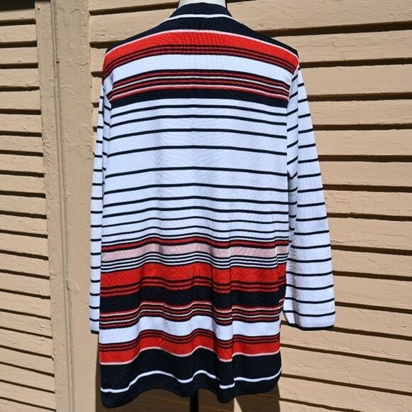 CJ Banks Multicolor Stripes Open Front Cardigan Sweater Women's Plus Size 1X - Picture 8 of 12